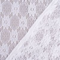 Bekleidungsstoff Elastische Spitze Blumen weiß 1.5m Breite