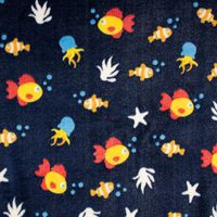 Wellness Fleece Unterwasserwelt Fische blau gelb rot weiß 1.4m Breite