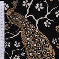 SCHÖNER LEBEN. Vorhang Metallic Peacock Blossom Luxury Pfau Blüten sc