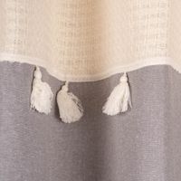 Ösengardine mit Ansatz Strick mit Quasten Baumwolle grau beige meliert 140x260cm