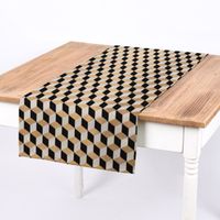 77715-SCHoeNER-LEBEN--Tischlaeufer-Jacquard-Metallic-Cube-Geometric-Luxury-3D-Wuerfel-schwarz-gold-ecru-40x160cm-KW30-2021-157104Capture0026Tischlaeufer.jpg SCHÖNER LEBEN. Tischläufer Jacquard 3D Würfel schwarz gold ecru