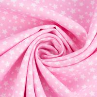 Baumwollstoff Sterne rosa weiß 1.45m Breite