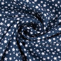 Baumwollstoff Sterne blau weiß 1.45m Breite