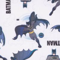 Baumwollstoff Popeline Digitaldr. Batman™© Schriftzug weiß grau schwar