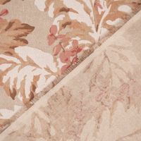 Dekostoff Halbpanama Leinenlook Pampasgras Eukalyptus natur rot 1.40m
