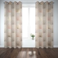 Dekostoff Leinenlook Luxury Palm Palmblätter natur braun gold 1.40m