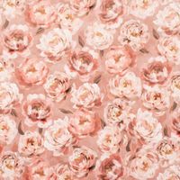 Samtstoff Polsterstoff Deko Pfingstrosen rosa 1.40m