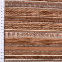 Möbelstoff Bezugsstoff Chenille KRUMBACH Streifen braun beige 140cm