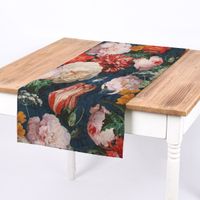 Dekostoff Halbpanama Digitaldruck Blumenbouquet blau bunt 140cm Breite