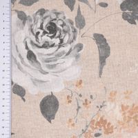 Dekostoff Leinenoptik Romantic Flower Rosen beige grau 140cm