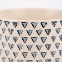 Sass & Belle kleiner Übertopf auf Füßen Dreiecke beige schwarz dunkelblau 10.5x13cm