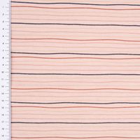 Baumwolljersey Streifen Wellen 2mm rosa rost beige schwarz 1.50m