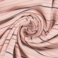 Baumwolljersey Streifen Wellen 2mm rosa rost beige schwarz 1.50m