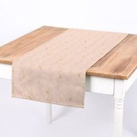 Dekostoff Leinenlook Metallic Blätterranken rosa gold 1.40m