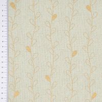 Dekostoff Leinenlook Metallic Blätterranken mintgrün gold 1.40m