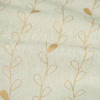 Dekostoff Leinenlook Metallic Blätterranken mintgrün gold 1.40m