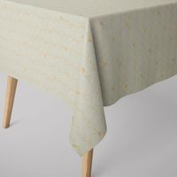 Dekostoff Leinenlook Metallic Blätterranken mintgrün gold 1.40m