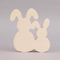Creativ Company Hasen Holz blanko 2 Stück 14.5x18x2cm