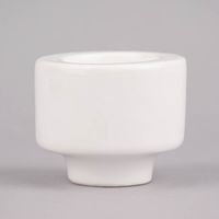 Rico Design Kerzenhalter für Stabkerzen und Teelichter Porzellan glänzend weiß 6x7.5cm