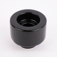 Rico Design Kerzenhalter für Stabkerzen und Teelichter Porzellan glänzend schwarz 6x7.5cm