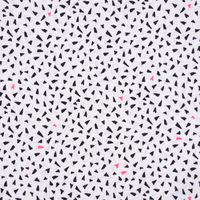 Rico Design Baumwollstoff Dreiecke weiß schwarz neonpink 50x140cm