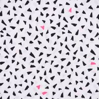 Rico Design Baumwollstoff Dreiecke weiß schwarz neonpink 50x140cm