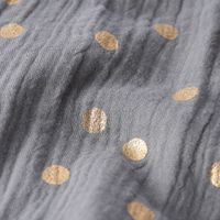 Rico Design Bekleidungsstoff Krinkel MusselPunkte grau gold 50x130cm