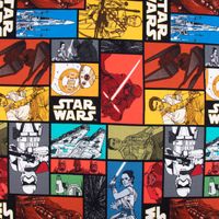 Baumwolljersey Digitaldr. STAR WARS Comic schwarz grau rot gelb blau g