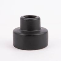 Rico Design Kerzenhalter für Stabkerzen mit hohem Fuß Porzellan matt schwarz 4.5x5.5cm