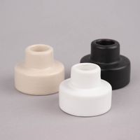 Rico Design Kerzenhalter für Stabkerzen mit hohem Fuß Porzellan matt schwarz 4.5x5.5cm