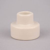 Rico Design Kerzenhalter für Stabkerzen mit hohem Fuß Porzellan matt creme 4.5x5.5cm