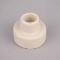 Rico Design Kerzenhalter für Stabkerzen mit hohem Fuß Porzellan matt creme 4.5x5.5cm