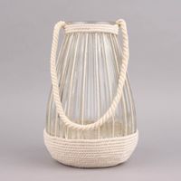 Windlicht Sailor geprägt mit Kordel Glas klar natur 27.5x18cm