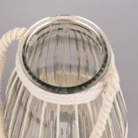 Windlicht Sailor geprägt mit Kordel Glas klar natur 27.5x18cm