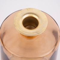 Deko Flasche mit Kerzenhalter Glas Metall verschiedene Farben 16x9cm