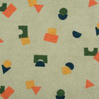 Frotteestoff Stretch Frottee Geometrie Bauklötze grün orange blau oc