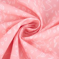 Baumwollstoff Organic Bio Allover Ostern Hasen Blumen rosa weiß 1.50m