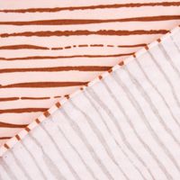 Baumwolljersey Organic Bio Streifen unregelmäßig rosa rost 1.5m