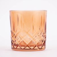 Trinkglas geprägt Diamantmuster Glas bernstein 8.5x7.5cm 345ml