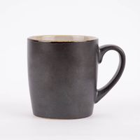 Tasse reactive glaze reaktive Glasur schwarz hellgrau 12x9cm
