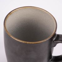 Tasse reactive glaze reaktive Glasur schwarz hellgrau 12x9cm