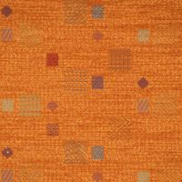 Möbelstoff Bezugsstoff Chenille WALSUM Kästchen orange 140cm Breite