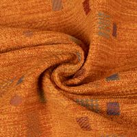 Möbelstoff Bezugsstoff Chenille WALSUM Kästchen orange 140cm Breite
