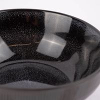 Schale Bowl mit gewelltem Rand reactive glaze reaktive Glasur schwarz 17.5x6.5cm