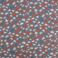 Baumwolljersey Organic Bio GRAPHIC DOTS Mosaik grau mint rosa 1.5m