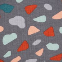 Baumwolljersey Organic Bio GRAPHIC DOTS Mosaik grau mint rosa 1.5m