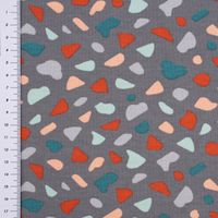 Baumwolljersey Organic Bio GRAPHIC DOTS Mosaik grau mint rosa 1.5m