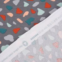 Baumwolljersey Organic Bio GRAPHIC DOTS Mosaik grau mint rosa 1.5m