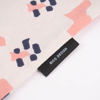 Rico Design Utensilientasche beschichtet OKINA HANA Blumen rosa dunkelblau weiß 17x23.5cm