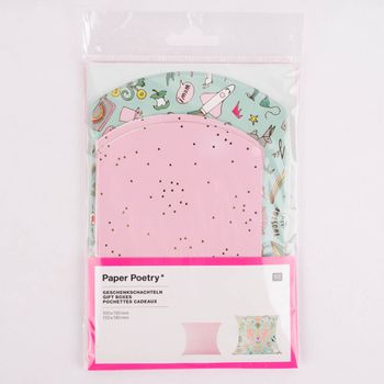 Rico Design Geschenkschachteln Mix Wonderland Mint Rosa mit Folienprägung 6 Stück verschieden groß